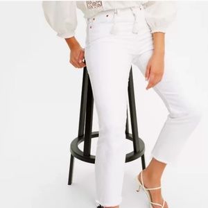 Levi Wedgie Straight Jeans in white